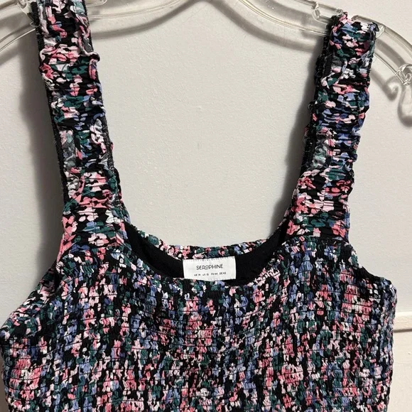 Seraphine Smocked Floral Jumpsuit Multicolor Floral Accents size 10 - Picture 7 of 10